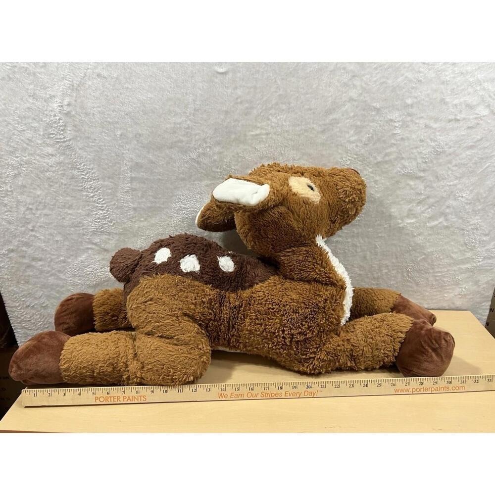 Goffa Large Brown Deer Plush Stuffed Animal 30" Laying Fawn Toy Soft Cuddly
